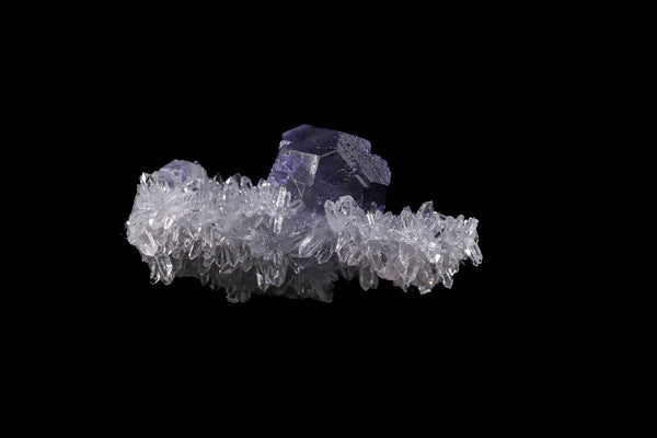 Purple Fluorite on Needle Quartz Matrix