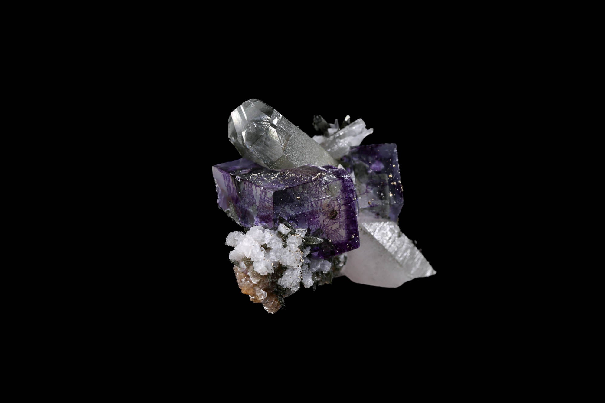 Fluorite, Quartz, and Pyrite